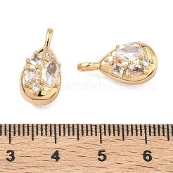 Brass Micro Pave Clear Cubic Zirconia Pendants&nbsp;KK-T080-23G