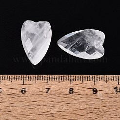 天然石クオーツクリスタルペンダント  ロッククリスタルハートチャーム  多面カット  18~20x12~13x5.5~6mm  穴：1~1.6mm&nbsp;G-Q601-28I