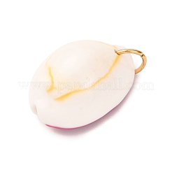 Printed Natural Cowrie Shell Pendants&nbsp;STAS-Z168-03G-07