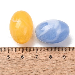ツートンカラーの天然石風アクリルビーズ  オーバル  ミックスカラー  25x18mm  穴：2mm  約110個/500g&nbsp;AC-CBA7B05-03