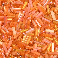 ガラスラウンドラッパビーズ  混合スタイル  オレンジ  5~7x2mm  穴：0.6~1mm  約16199個/ポンド&nbsp;SEED-XCP0001-47D