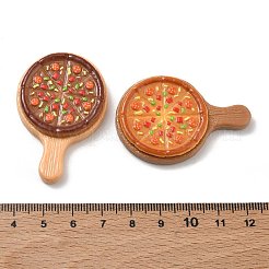 不透明な樹脂模倣食品カボション  ピザ  ミックスカラー  49x32.5x7.5mm&nbsp;RE-E002-01