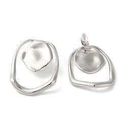 女性用ステンレス鋼のスタッドピアス  ナゲット  ステンレス鋼色  37x28mm&nbsp;EJEW-C110-02P