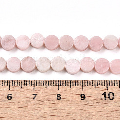 天然石ピンクオパールビーズ連売り  フラットラウンド  5.5~6.5x2.5~3mm  穴：0.7mm  約62~68個/連  14.96~15.16インチ（38~38.5cm）&nbsp;G-N346-06A-06