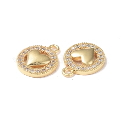 Brass Micro Pave Cubic Zirconia Pendants&nbsp;KK-I702-56G