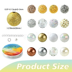 50個のDIY樹脂ラインストーングラデーションビーズブレスレット作成キット  ミックスカラー  20mm  穴：2~3mm&nbsp;DIY-CJ0002-47