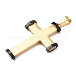 304ステンレスペンダント  クロス  PVD真空メッキ  長持ちメッキ  ミックスカラー  47x30x5mm  穴：8.5x4.5mm&nbsp;STAS-P421-14C
