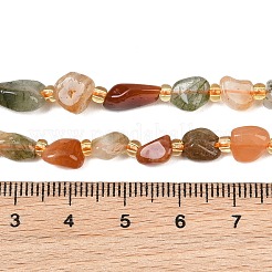 天然のマルチカラールチルクォーツビーズ連売り  ナゲット  グレードA  6~10x6~8.5x3.5~5.5mm  穴：0.8mm  約43~49個/連  15.75''（40センチメートル）&nbsp;GG-CBA3A44-C11-01
