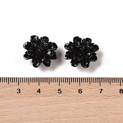 合成サンゴビーズ  染め  花  ブラック  17.5x9mm  穴：1.4mm&nbsp;CORA-C001-01F