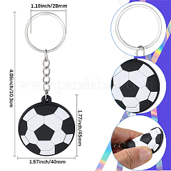 スポーツシリーズシリコンキーホルダー20個  プラチナ  サッカー  103mm&nbsp;KEYC-SC0002-01A