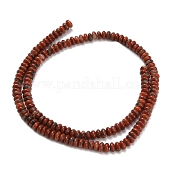 ナチュラルレッドセサミジャスパービーズ連売り  ロンデル  4x2mm  穴：0.9mm  約160~162個/連  14.96~15.16インチ（38~38.5cm）&nbsp;G-Z110-B17-2x4mm