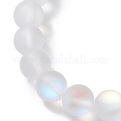 8mm ラウンド染色合成ムーンストーンビーズストレッチブレスレット  ビーチトータスハンドメイド磁器ブレスレット女性用  ミックスカラー  内径：2-1/8インチ（5.35cm）  ビーズ：8mm  カメ：18.5x15mm&nbsp;BJEW-JB10306