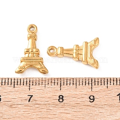304ステンレスペンダント  エッフェル塔の魅力  ゴールドカラー  17x11x3mm  穴：1.2mm&nbsp;STAS-K303-07A-G
