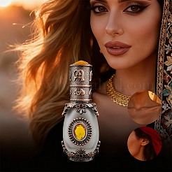 1個 15ml レトロ空ガラススポイトボトル  エッセンシャル オイル用 アロマセラピー ラボ用 薬品  カバー付き  詰め替え式ボトル  アンティークブロンズ  3.8x3.6x9.1cm  容量：15ml（0.51fl.oz）&nbsp;AJEW-DJ0004-54