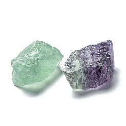 ラフ原石の天然蛍石ビーズ  穴なし/ドリルなし  ナゲット  32~47x20~39x18~28mm  約15個/500g&nbsp;G-F704-04