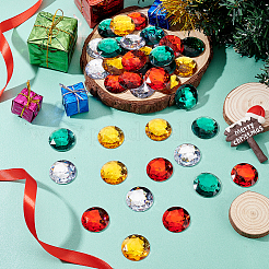 48 個 4 スタイルクリスマステーマ自己粘着アクリルラインストーンステッカー  DIYの装飾や工芸品  多面カット  半円  ミックスカラー  30x5.2~6mm  12個/スタイル&nbsp;STIC-FG0001-04
