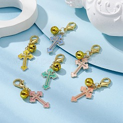 Cross Alloy Enamel Pendants Decorations&nbsp;HJEW-JM01075