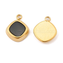 ファッション 304 ステンレススチール エナメル チャーム  菱形  ゴールドカラー  14x11x3mm  穴：1.8mm&nbsp;STAS-Z009-11G