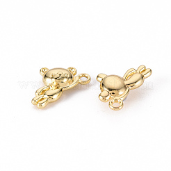 ラックメッキ合金チャーム  カドミウムフリー＆鉛フリー  クマ  ライトゴールド  14.5x11.5x4mm  穴：1.4mm&nbsp;X-PALLOY-N155-88-RS