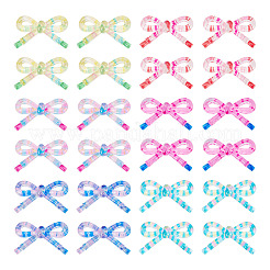60Pcs 6 Colors Acrylic Bowknot Cabochons&nbsp;MACR-TA0002-89