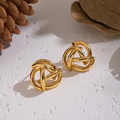 304 Stainless Steel Spiral Stud Earrings&nbsp;FC8265