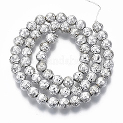 Electroplated Natural Lava Rock Beads Strands&nbsp;G-S352-30B-06