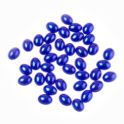 ABSプラスチックパール調カボション  オーバル  マリンブルー  8x6x2mm  約5000個/袋&nbsp;SACR-R755-8x6mm-Z37