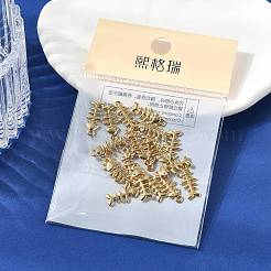 SHEGRACE Brass Micro Pave Cubic Zirconia Fishbone Charms&nbsp;XGR0163G-109G