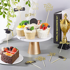 10Pcs Graduation Theme Paper Cake Insert Card Decoration&nbsp;AJEW-WH0270-500A