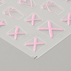 4シート4色の蝶結びプラスチックネイルアートステッカー  ネイルアートデコレーション  ミックスカラー  10.2x6.5x0.02cm  1枚/色&nbsp;MRMJ-DJ0001-12