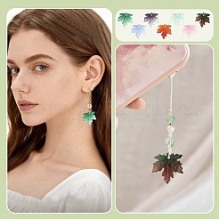 90Pcs 7 Colors Two Tone Transparency Glass Pendant&nbsp;GLAA-FS0002-72