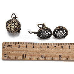 Brass Hollow Round Cage Pendants&nbsp;KK-L079-02-NR