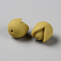 チューリップグレードの環境に優しいシリコーン焦点ビーズ  ゴールド  15x15x14mm  穴：2mm&nbsp;LS-SIL-WH0013-53A