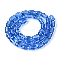 透明ガラスビーズ連売り  バレル  藤紫色  9x6mm  穴：0.7~1mm  約42~44個/連  14.57~15.75''（37~40センチメートル）&nbsp;GLAA-T028-14T-A03