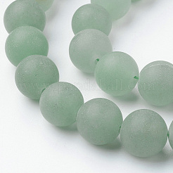 天然石グリーンアベンチュリンビーズ連売り  ラウンド  艶消し  12~12.5mm  穴：2mm  約31~32個/連  14.9インチ（38cm）&nbsp;G-G735-63F-12mm