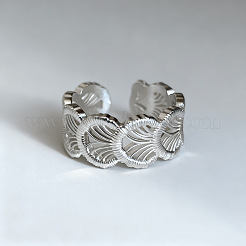 Hollow Out Shell Shape Brass Cuff Open Rings for Women&nbsp;WG8D7EC-01