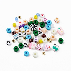 DIYジュエリー作成キット  ガラスラッパと腹筋プラスチックと手作りのポリマー粘土とアクリルビーズを含む  弾性水晶の線  ミックスカラー  ビーズ：730~750個/セット&nbsp;DIY-YW0004-06