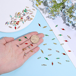 84Pcs 14 Styles Brass Pave K9 Glass Connector Charms&nbsp;KK-DR0001-66