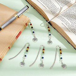 Chakra Theme Natural & Synthetic Gemstone Beads Bookmarks&nbsp;AJEW-AB00202
