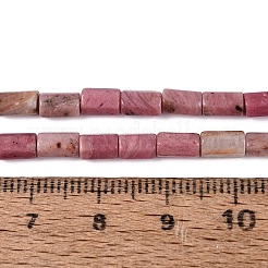 天然石ロードナイトビーズ連売り  六角柱  5~7.5x3.5~4.5mm  穴：0.6~0.8mm  約57~64個/連  14.76~15.55インチ（37.5~39.5cm）&nbsp;GG-N002-01A-10
