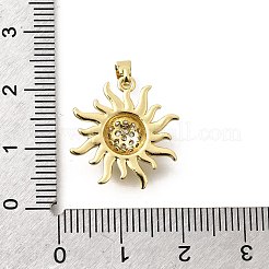 Brass Clear Cubic Zirconia Pendants&nbsp;KK-B187-10G