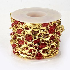 Rack Plating Brass Rhombus & Ring & Oval Link Chains&nbsp;CHC-F016-10G