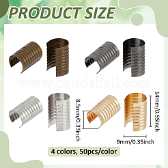 200Pcs 4 Colors Iron Folding Crimp Ends&nbsp;IFIN-PH0002-42