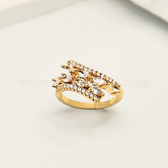 Adjustable Brass Micro Pave Open Cuff Rings for Women&nbsp;WJ0294-1
