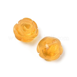 透明ガラスビーズ  ローズ  オレンジ  11.5~12.5x12~12.5x8~9mm  穴：1mm&nbsp;G-O156-C-28