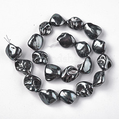 Electroplated Shell Pearl Beads Strands&nbsp;SHEL-R114-27