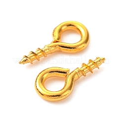 304ステンレススチールスクリューアイピンペグベイル  片穴パーツ用  18KGP本金メッキ  8x4x1mm  穴：2mm  ピン：1.4mm&nbsp;STAS-L234-165D-G