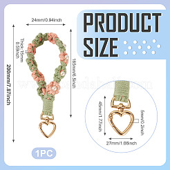 Cotton Braided Flower Pendant Decorations&nbsp;AJEW-TAC0030-032G-04