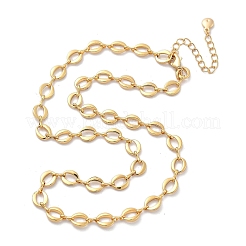 Brass Oval Link Chain Necklaces for Women&nbsp;NJEW-F329-04G