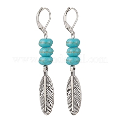 2 Pairs Alloy Feather Hoop Earrings&nbsp;EJEW-JE06713